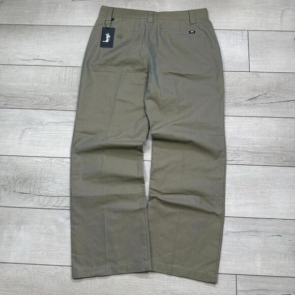 Stüssy Uptown Iridescent Pants Khaki Sz 9 (W32x30) NWT Straight Fit Chino Baggy - Picture 1 of 10